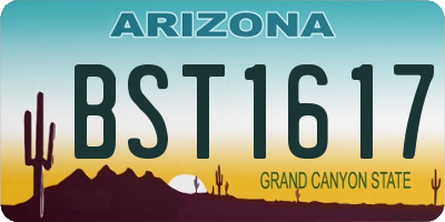 AZ license plate BST1617