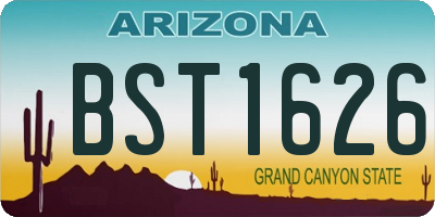 AZ license plate BST1626