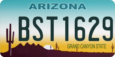 AZ license plate BST1629