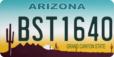 AZ license plate BST1640