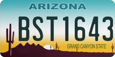 AZ license plate BST1643