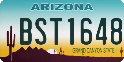 AZ license plate BST1648