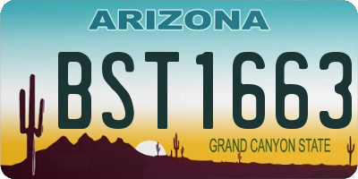 AZ license plate BST1663