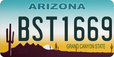 AZ license plate BST1669