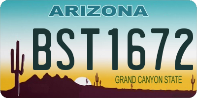 AZ license plate BST1672