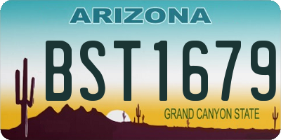 AZ license plate BST1679