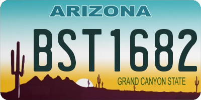AZ license plate BST1682