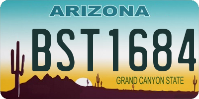 AZ license plate BST1684