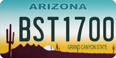 AZ license plate BST1700