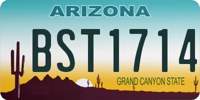 AZ license plate BST1714