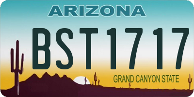 AZ license plate BST1717