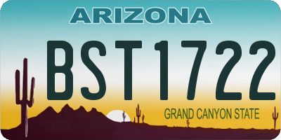 AZ license plate BST1722