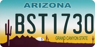 AZ license plate BST1730