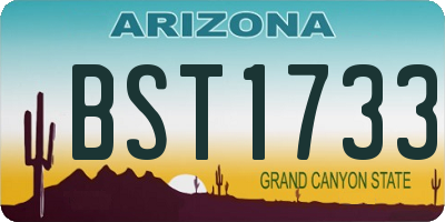 AZ license plate BST1733