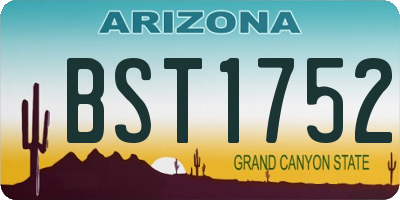 AZ license plate BST1752