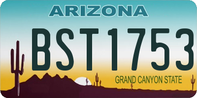 AZ license plate BST1753