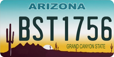 AZ license plate BST1756
