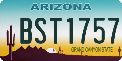 AZ license plate BST1757