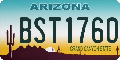 AZ license plate BST1760