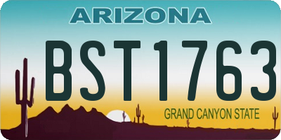 AZ license plate BST1763