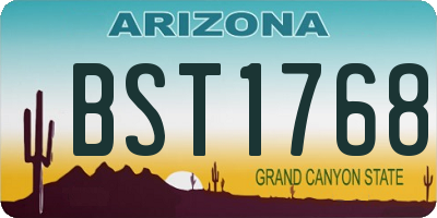 AZ license plate BST1768