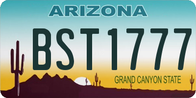 AZ license plate BST1777
