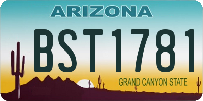 AZ license plate BST1781