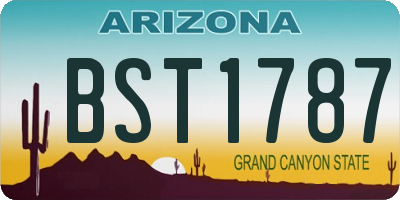 AZ license plate BST1787