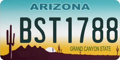 AZ license plate BST1788