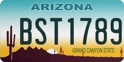 AZ license plate BST1789