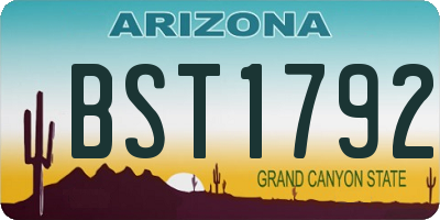 AZ license plate BST1792