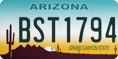 AZ license plate BST1794