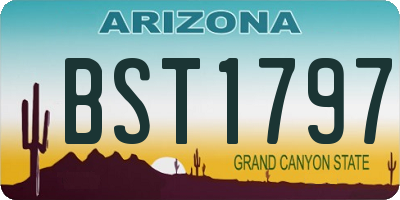 AZ license plate BST1797