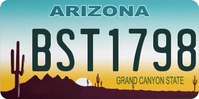 AZ license plate BST1798