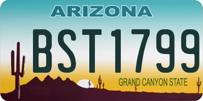 AZ license plate BST1799
