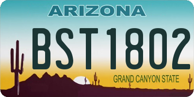 AZ license plate BST1802