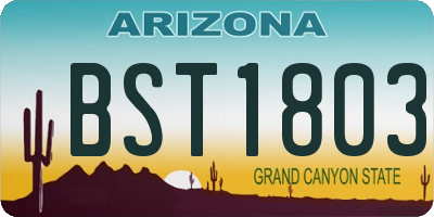 AZ license plate BST1803