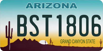 AZ license plate BST1806