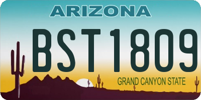 AZ license plate BST1809