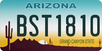 AZ license plate BST1810