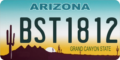 AZ license plate BST1812