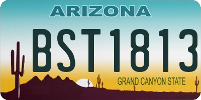 AZ license plate BST1813