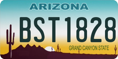 AZ license plate BST1828