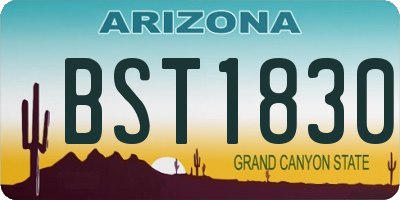 AZ license plate BST1830
