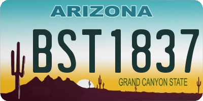 AZ license plate BST1837