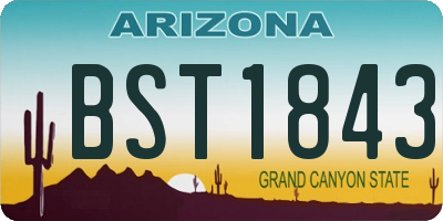 AZ license plate BST1843