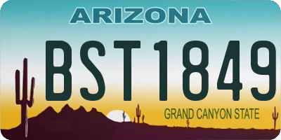 AZ license plate BST1849