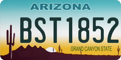 AZ license plate BST1852
