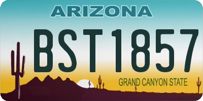 AZ license plate BST1857