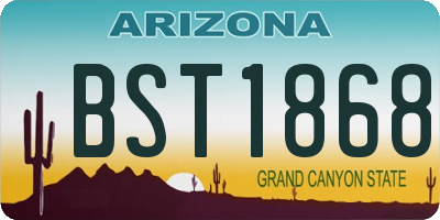 AZ license plate BST1868